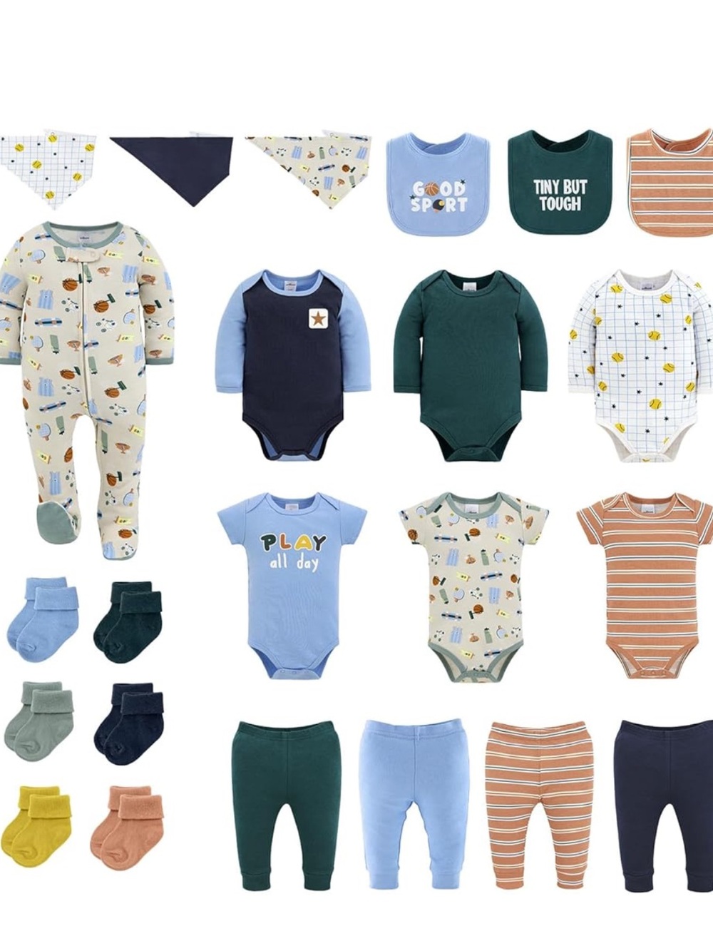 The Peanutshell 23-Piece Baby Boy Clothing Set, 100% Cotton, Newborn Essentials